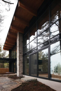 Beach O'Pines cottage curtain wall